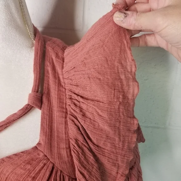 Free People angel flutter cross tie gauzy short sleeve top - Picture 9 of 14